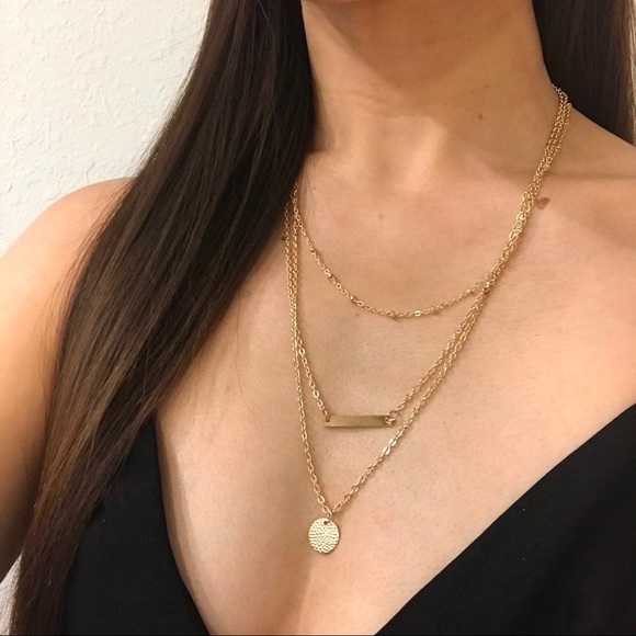 Lulu’s Bohemian 3-Tier Layered Indie Gold Necklace - Picture 2 of 8